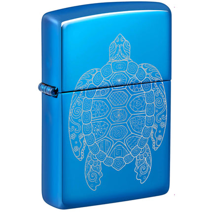 Zippo Windproof Lighter Zen Turtle Photo Image design High Polish Blue 46177 ,