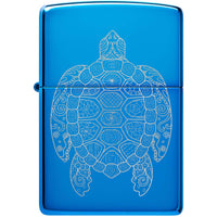 Zippo Windproof Lighter Zen Turtle Photo Image design High Polish Blue 46177 ,