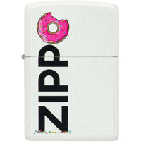 Zippo Windproof Pocket Lighter Frosted Zippo Design White Matte Finish 46240 ,