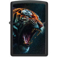 Zippo Windproof Pocket Lighter Tiger Roar Design Black Matte Color Image 46241 ,