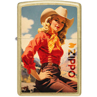 Zippo Windproof Pocket Lighter Rancher Design Classic Street Brass Finish 46248 ,