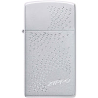 Zippo Windproof Pocket Lighter Slim Zippo Dot Design Satin Chrome 46271 ,