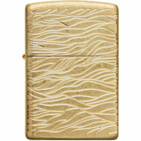 Zippo Windproof Pocket Lighter Luxury Waves Design Tumbled Brass Multicut 46273 ,