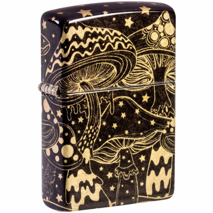 Zippo Windproof Pocket Lighter Mushroom Drift Design Tumbled Brass 46277 ,