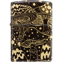 Zippo Windproof Pocket Lighter Mushroom Drift Design Tumbled Brass 46277 ,