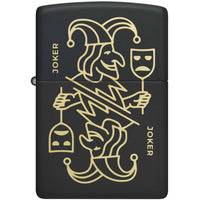 Zippo Windproof Pocket Lighter Masked Joker Design Matte Black Metal 46290 ,