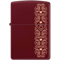 Zippo Windproof Pocket Lighter Heart Garland Design Laser Engrave Merlot 46296 ,