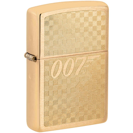 Zippo Windproof Pocket Lighter James Bond 007 Textured Design Brass Metal 46298 ,