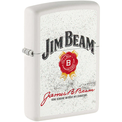 Zippo Windproof Pocket Lighter Jim Beam Rosette Design Matte White Metal 46306 ,