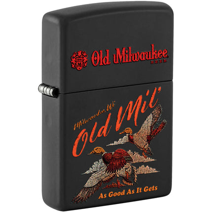 Zippo Windproof Pocket Lighter Old Milwaukee Duck Hunt Design Matte Black 46307 ,