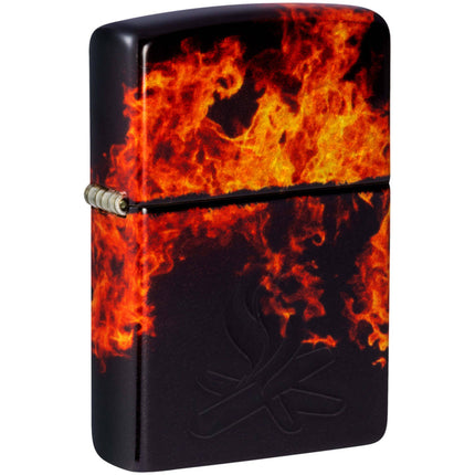 Zippo Windproof Pocket Lighter Fusion Inferno Design Tumbled Brass Base 46389 ,