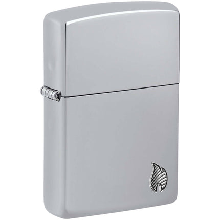 Zippo Windproof Pocket Lighter Armor Chrome Flame Design Metal 46396 ,