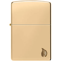 Zippo Windproof Pocket Lighter Armor High Polish Brass Flame Design Metal 46397 ,