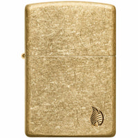 Zippo Windproof Pocket Lighter Armor Tumbled Brass Flame Design Metal 46398 ,