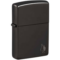 Zippo Windproof Pocket Lighter Armor High Polish Black Flame Design Metal 46402 ,