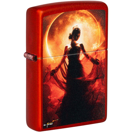 Zippo Pocket Lighter Mazzi Metallic Red Woman in Silhouette Design 46410 ,