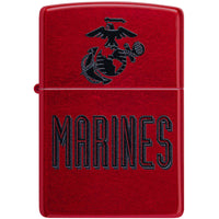 Zippo Windproof Pocket Lighter U.S. Marine Corps Candy Apple Red Metal 46418 ,