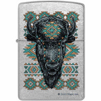 Zippo Windproof Pocket Lighter Buck Wear American Bison Head Design Chrome 46422 ,
