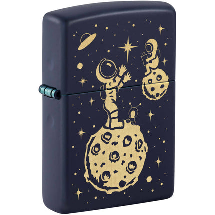 Zippo Windproof Pocket Lighter Lost in Space Laser Engraved Matte Navy 46423 ,