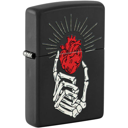 Zippo Windproof Pocket Lighter Undying Love Design Matte Black Metal 46469 ,