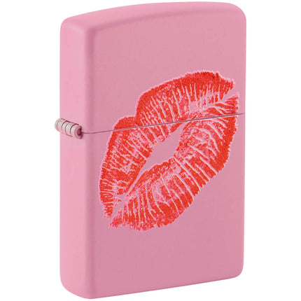 Zippo Windproof Pocket Lighter Smooches Design Matte Pink Metal 46470 ,