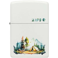 Zippo Windproof Pocket Lighter Nature Retreat Design Matte White Metal 46474 ,