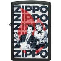Zippo Windproof Pocket Lighter Vintage Zippo Design Matte Black Metal 46475 ,