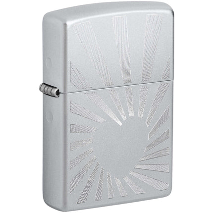 Zippo Windproof Pocket Lighter Love Radiates Design Satin Chrome Metal 46480 ,