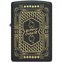 Zippo Windproof Pocket Lighter Zippo Lines Design Matte Black Metal 46483 ,