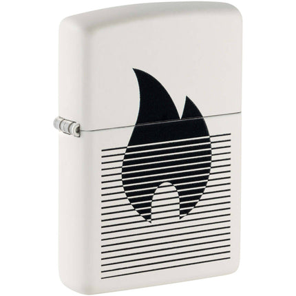 Zippo Windproof Pocket Lighter Flame Gradient Design Matte White Metal 46485 ,