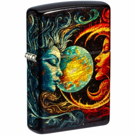 Zippo Windproof Pocket Lighter Sun and Moon Design 540 Fusion Metal 46563 ,