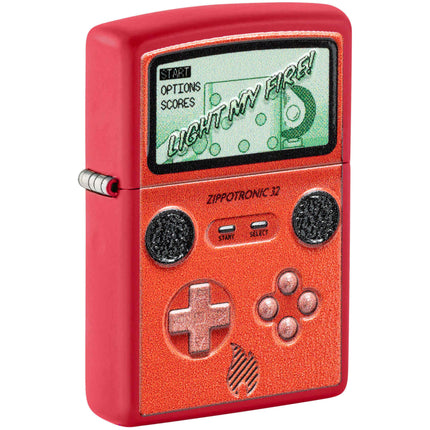 Zippo Windproof Pocket Lighter Zippotronic Design Matte Red Metal 46700 ,