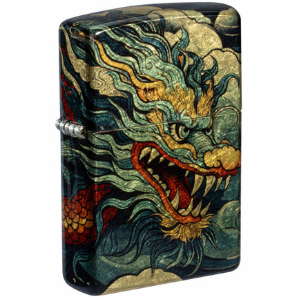 Zippo Windproof Pocket Lighter Dragon Fusion Design Tumbled Brass Metal 46705 ,