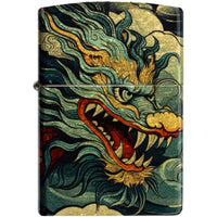 Zippo Windproof Pocket Lighter Dragon Fusion Design Tumbled Brass Metal 46705 ,