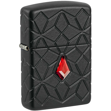 Zippo Windproof Pocket Lighter Armor Crystal Design Matte Black Metal 46756 ,