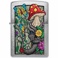 Zippo Windproof Pocket Lighter Freaky Nature Design Brushed Chrome Metal 48635 ,