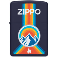 Zippo Windproof Pocket Lighter Mountain Outdoor Logo Matte Navy Metal 48639 ,
