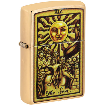 Zippo Windproof Lighter Tarot Card Design Classic Brushed Brass Finish 48758 ,