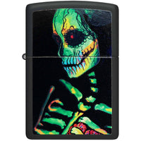 Zippo Windproof Lighter Sugar Skeleton Design Classic Black Matte Finish 48761 ,