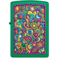 Zippo Windproof Lighter Trippy Abstract Color Image Design Green Matte 48957 ,