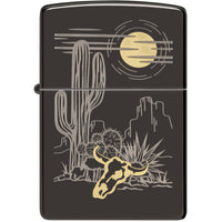 Zippo Windproof Lighter Two-Tone Western Design Classic High Polish Black 48968 ,