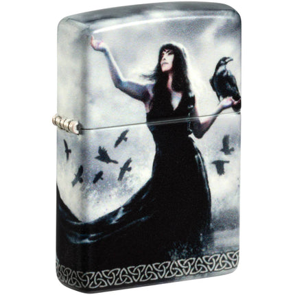 Zippo Windproof Lighter Stoic Figure with Flock of Ravens 540 Color Finish 48969 ,