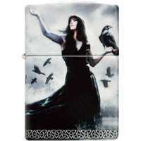Zippo Windproof Lighter Stoic Figure with Flock of Ravens 540 Color Finish 48969 ,