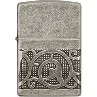Zippo Windproof Lighter Medieval-Inspired Pattern Antique Silver Finish 49290 ,