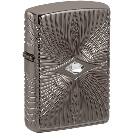 Zippo Windproof Lighter MultiCut Pattern Design with Crystal Black Ice 49291 ,