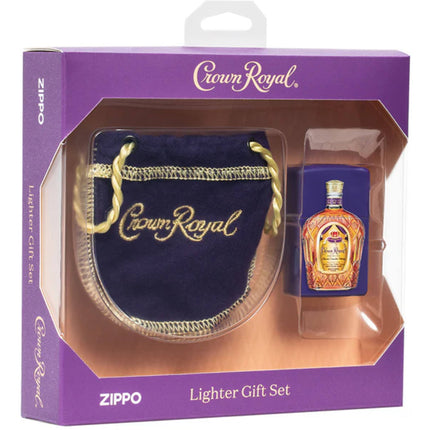 Zippo Windproof Gift Set Crown Royal Purple Bag with Purple Matte Lighter 49661 ,