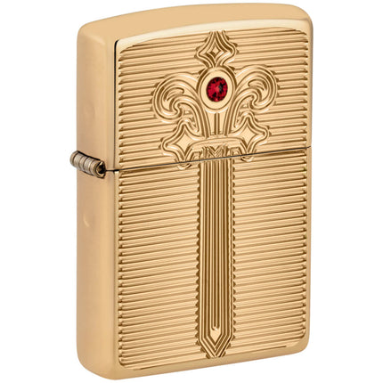 Zippo Windproof Pocket Lighter Royal Saber Design with Ruby-Red Crystal 46737 ,