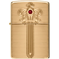 Zippo Windproof Pocket Lighter Royal Saber Design with Ruby-Red Crystal 46737 ,