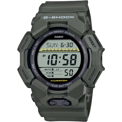 Casio Men's Watch G-Shock World Time Green Bio-Based Resin Strap Digital GD010-3 ,
