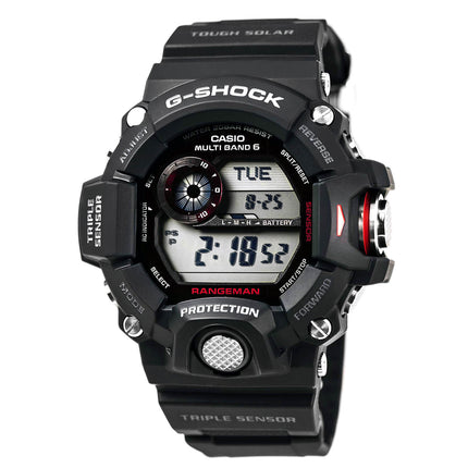 Casio Men's G-Shock Rangeman Tough Solar Black Resin Strap Digital Grey Dial Dive Watch | GW9400-1 ,
